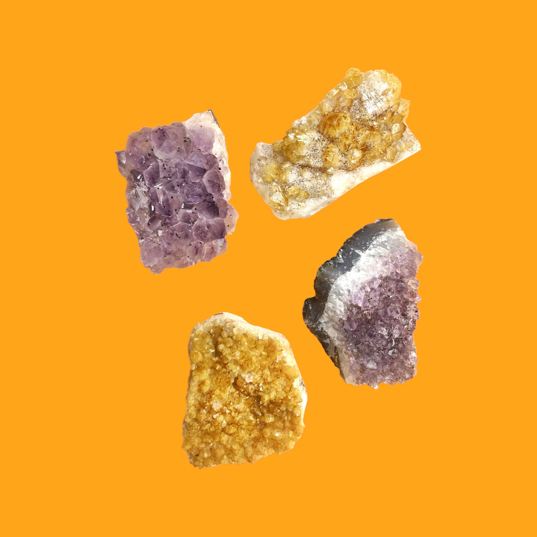Amethyst & Citrine Clusters